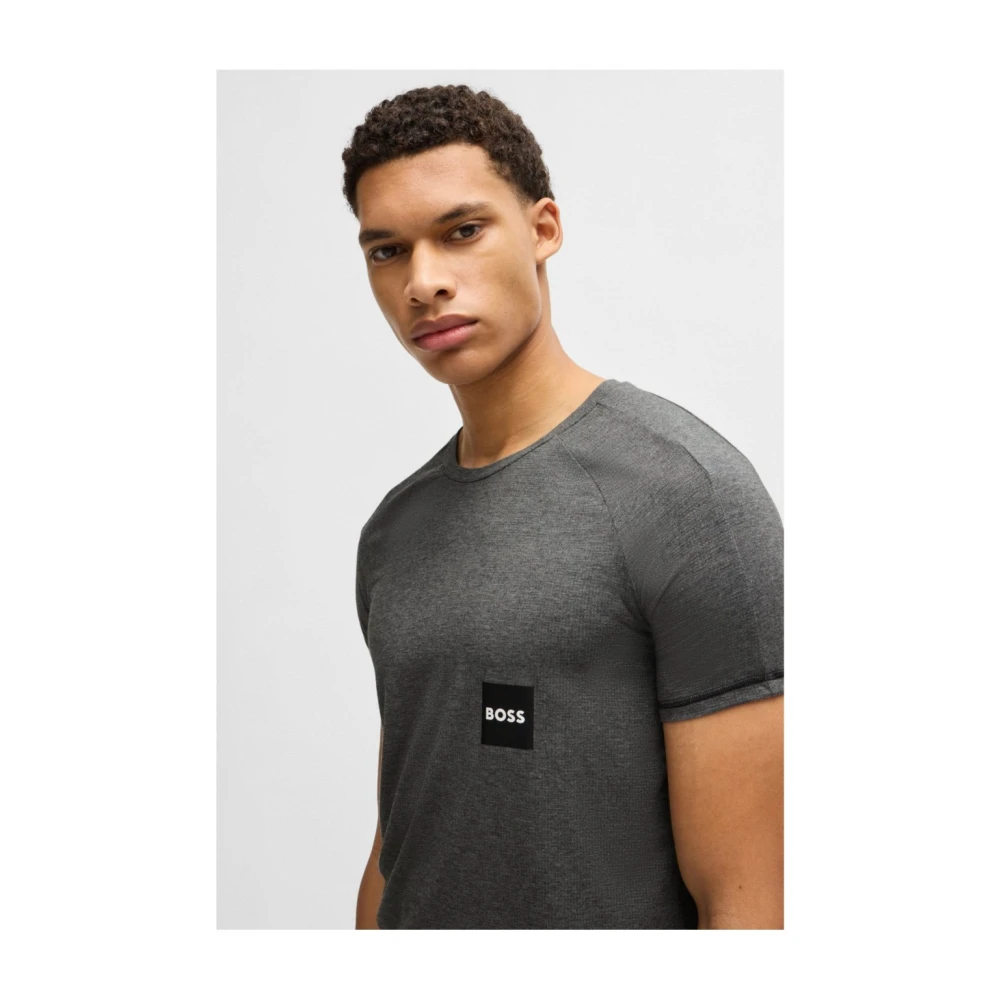 Hugo Boss Logo TShirt MC Print Gray Heren