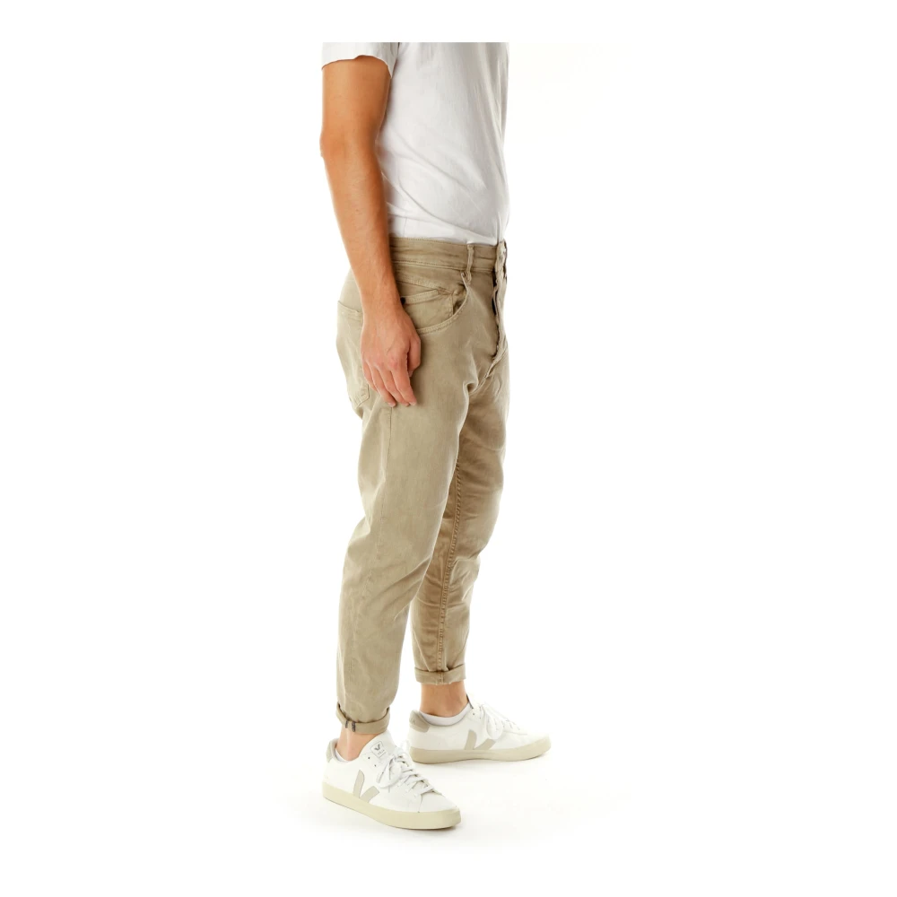 Gabba Tapered Fit Mid Waist Jeans Beige Heren