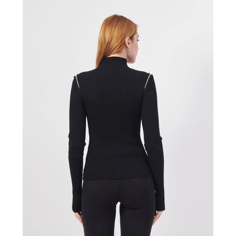 PATRIZIA PEPE Zwarte trui met ritssluiting Black Dames