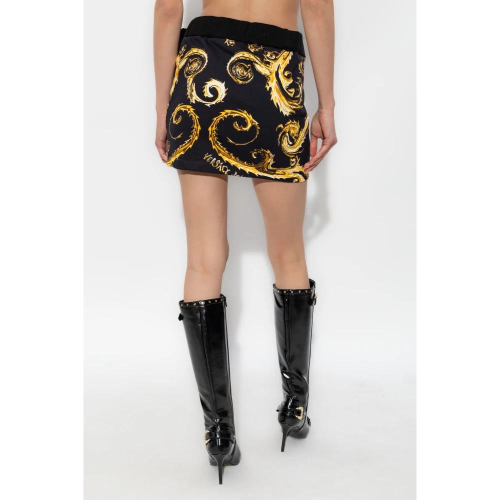 Versace Jeans Couture Rok met Barocco-print Black Dames