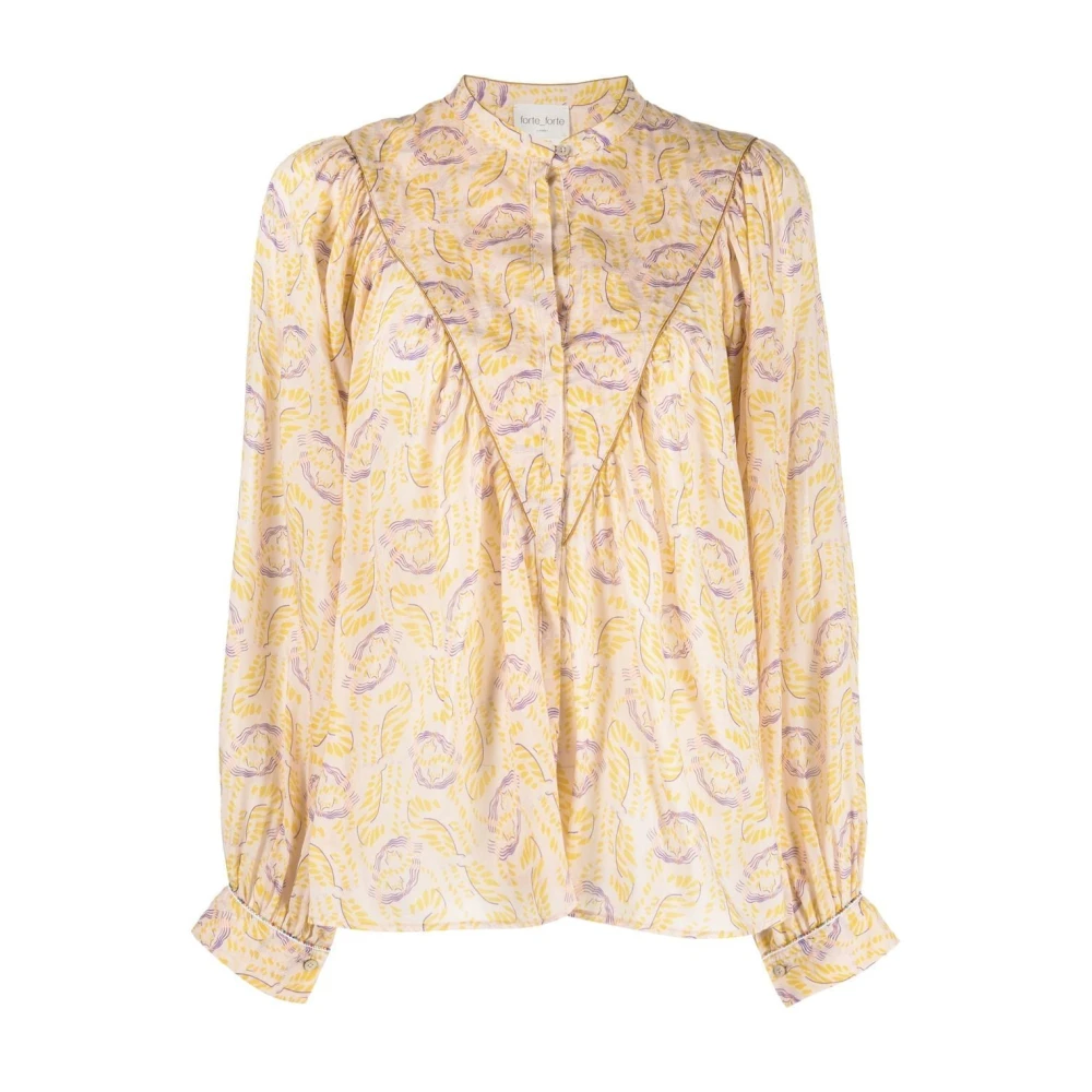 Forte Forte Women's Yellow Lunar Print Casual Blouse - Blouses - M - Blouses & Shirts
