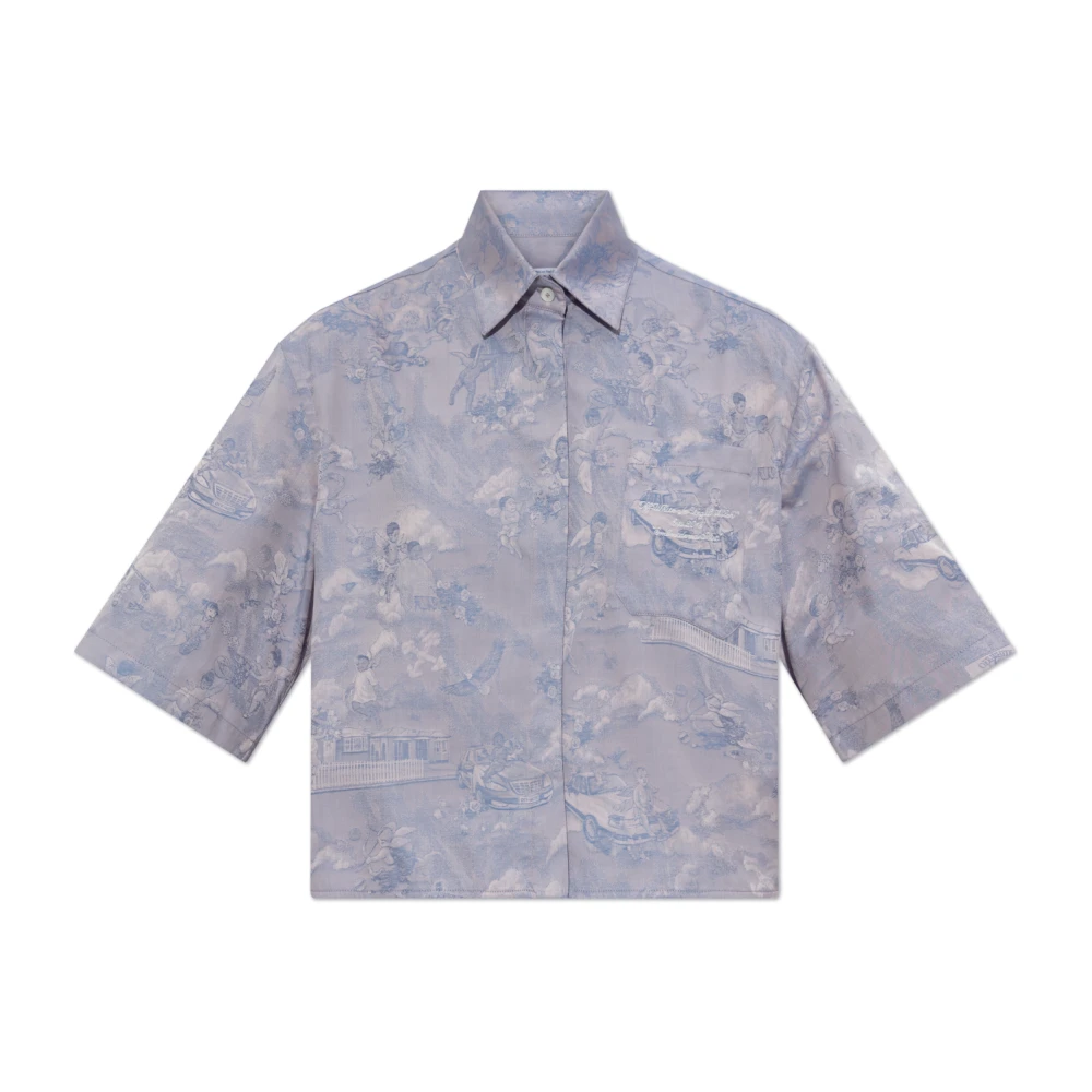 Off White Shirt met zak Purple Dames