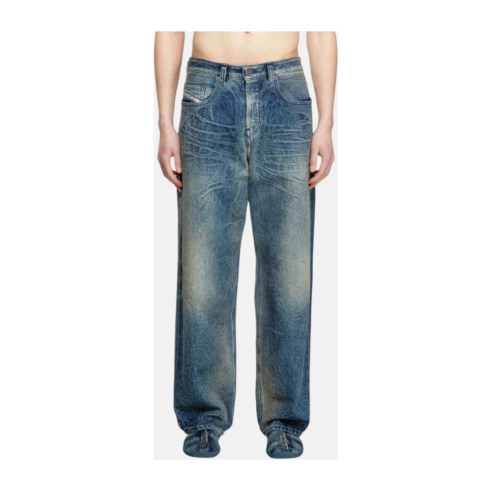 Diesel Wijde jeans met relaxed-fit en lage taille Blue Heren