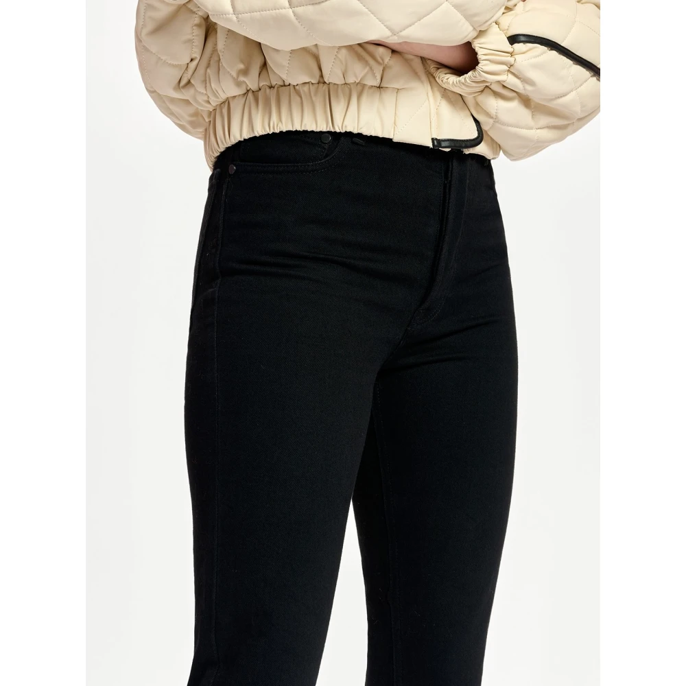Essentiel Antwerp Zwarte Bootcut Jeans met Hoge Taille Black Dames