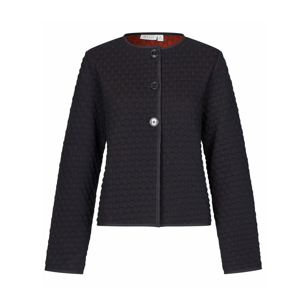 Masai Gestructureerde Zwarte Jas Majuanta Stijl Black Dames