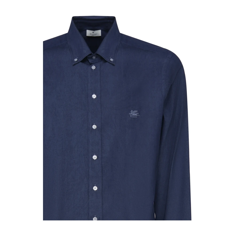 ETRO Casual Shirts Blue Heren