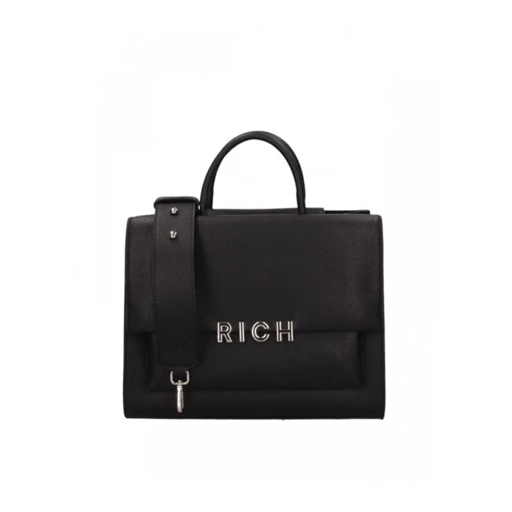 John Richmond Zwarte Tote Tas met Zilveren Logo Black Dames