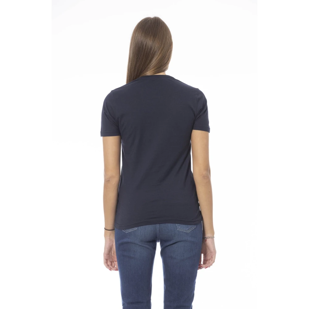 Baldinini Trendy T-shirt met voorprint Blue Dames