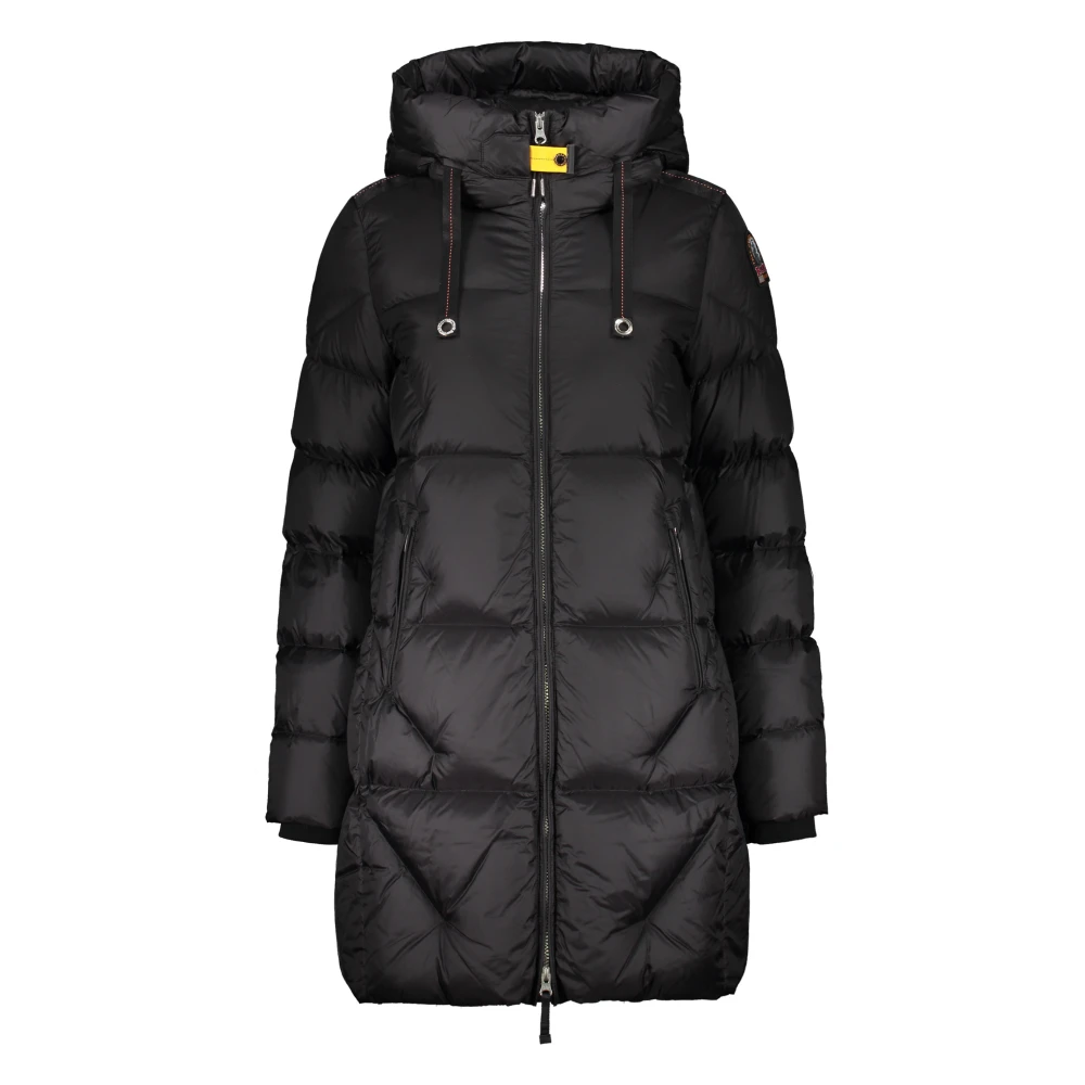 Parajumpers Donsjack met capuchon en contraststiksels Black Dames