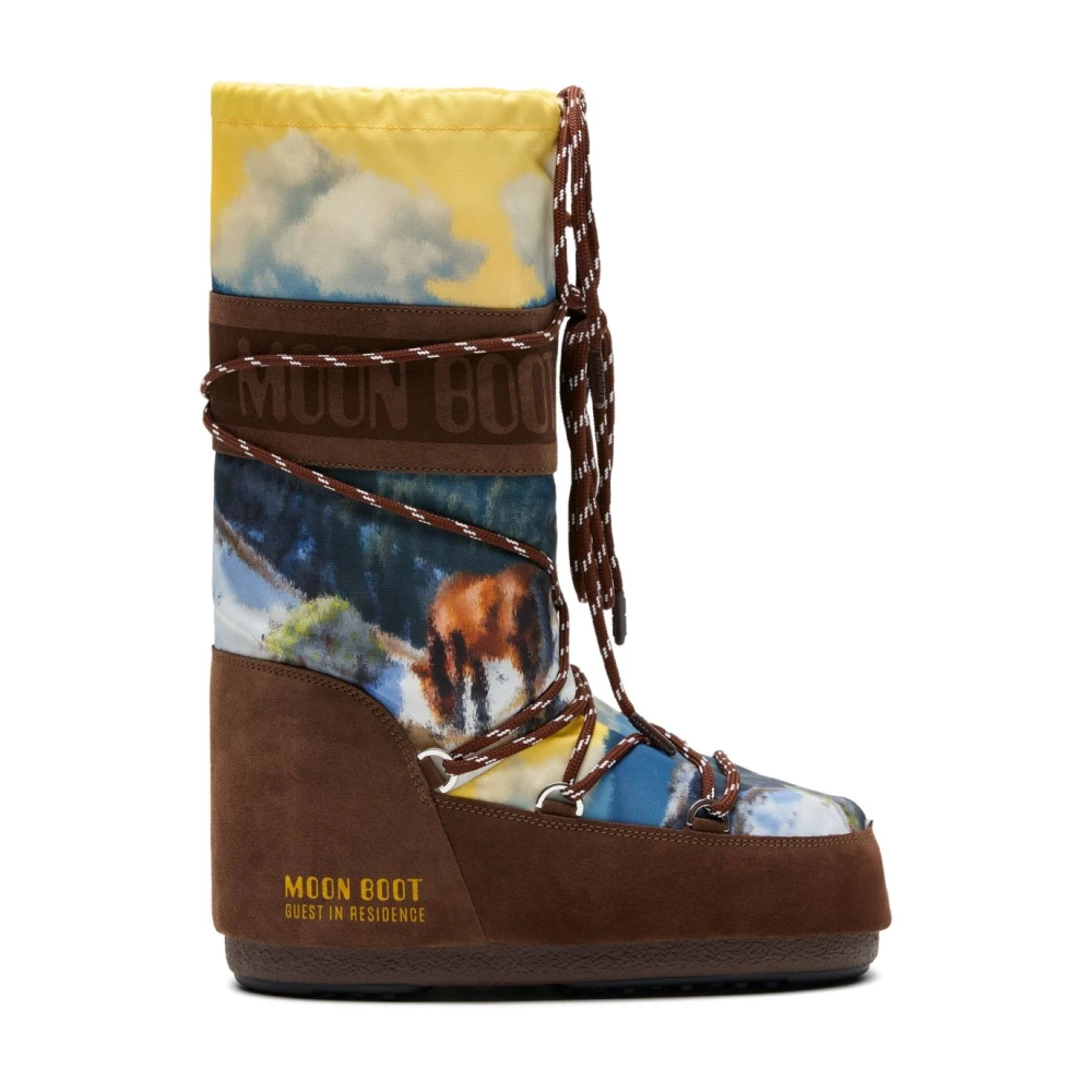 Moon Boot Women's Multicolor Winter Boots, 6 Uk, Icon Postcard