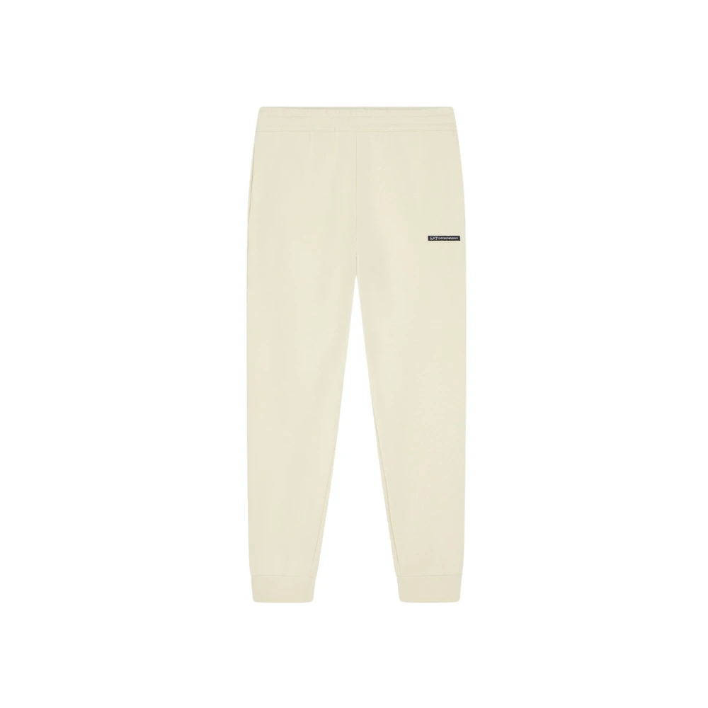 Emporio Armani Ea7 , Sweatpants, Male, Beige, M, Logo Series Slim Joggers