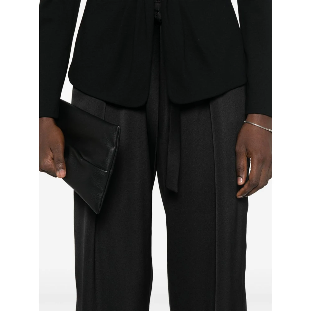 Emporio Armani Zwarte Satijnen Broek Black Dames