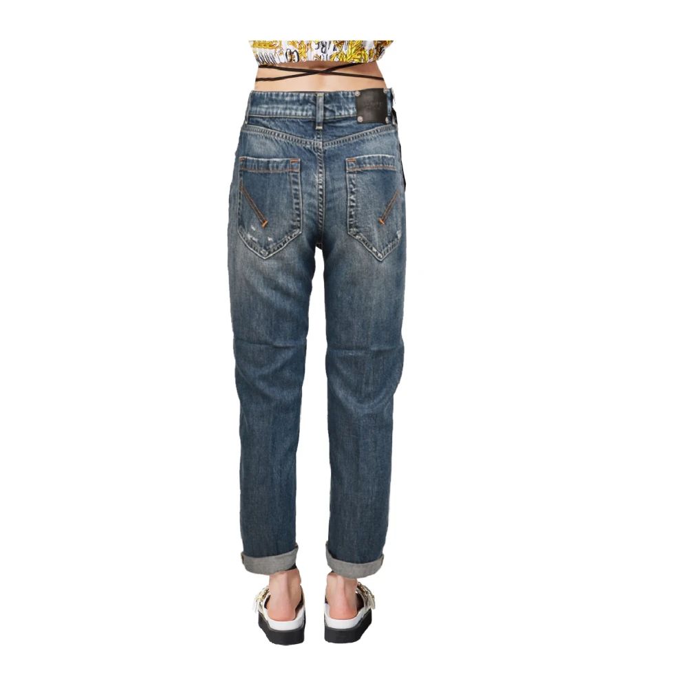 Dondup Blauwe Jeans met NorHeren Taille en Juweelknoop Gemaakt in Italië Blue Dames
