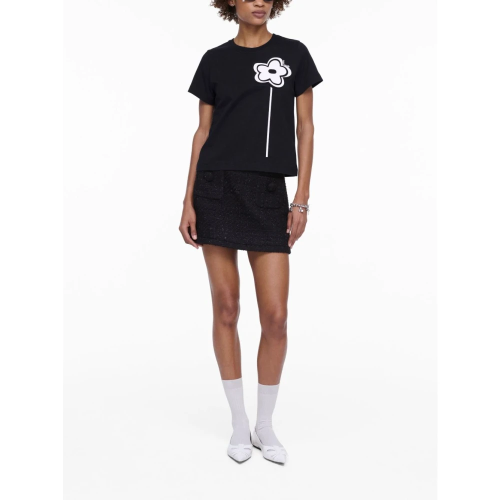 Marc Jacobs Zwart Daisy Print T-shirt Black Dames