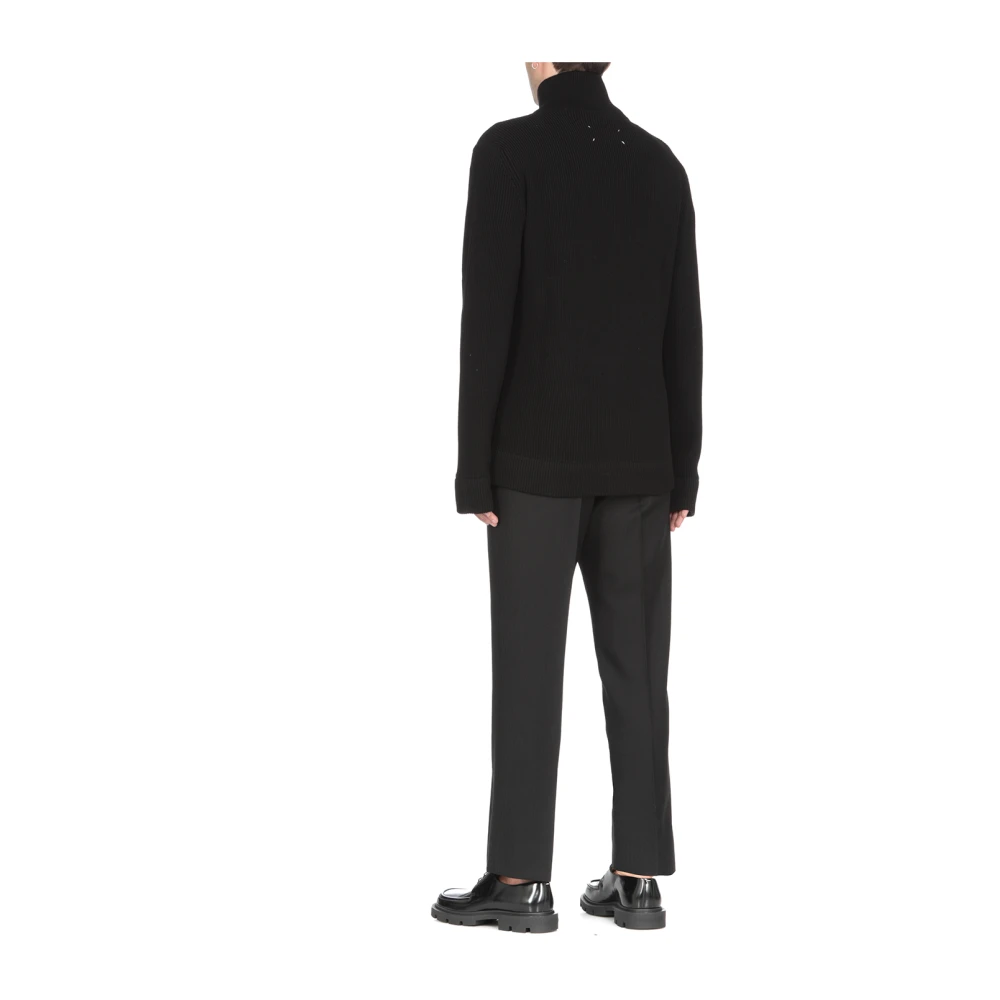 Maison Margiela Zwarte wollen broek met iconische details Black Heren