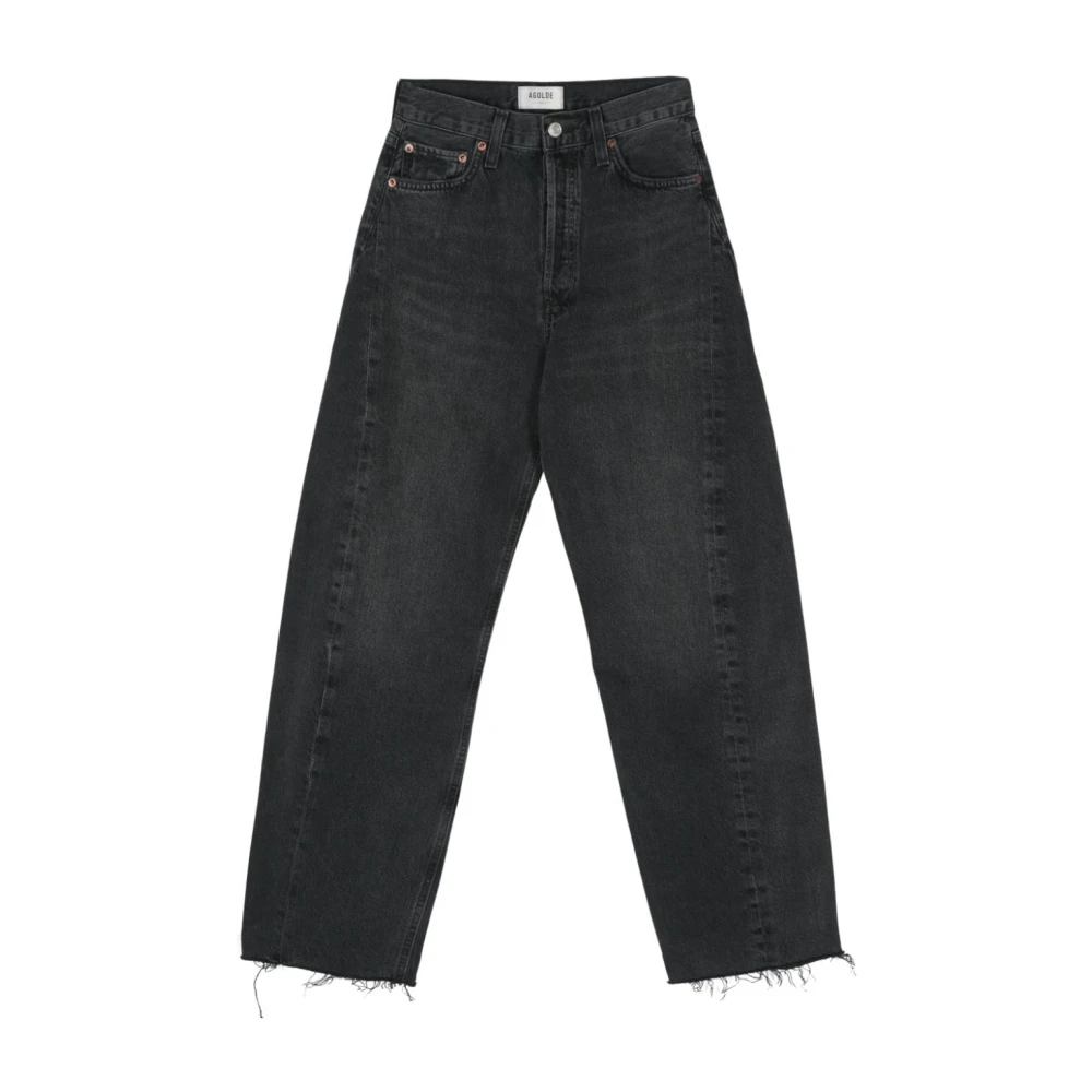 Agolde Zwarte High-Rise Denim Jeans Black Dames