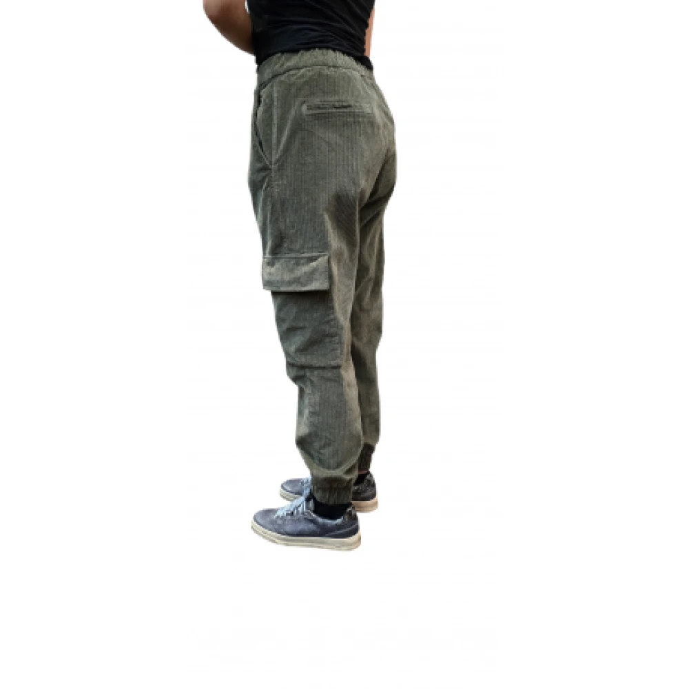 Mason's Khaki Corduroy Cargo Broek met Achterzakken Green Dames