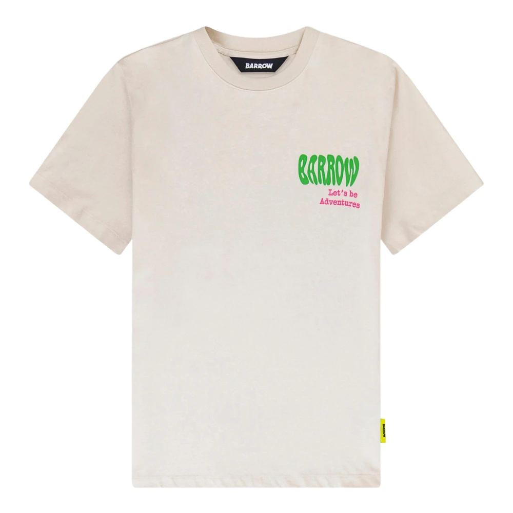 Barrow Grafisch Jersey T-Shirt Beige Unisex