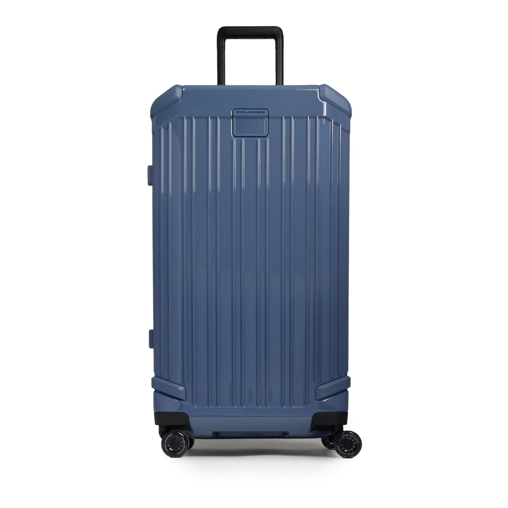 Piquadro Unisex Bleu Valises, Taille: One Size Valise Rigide À 4 Roues En Forme De Coffre