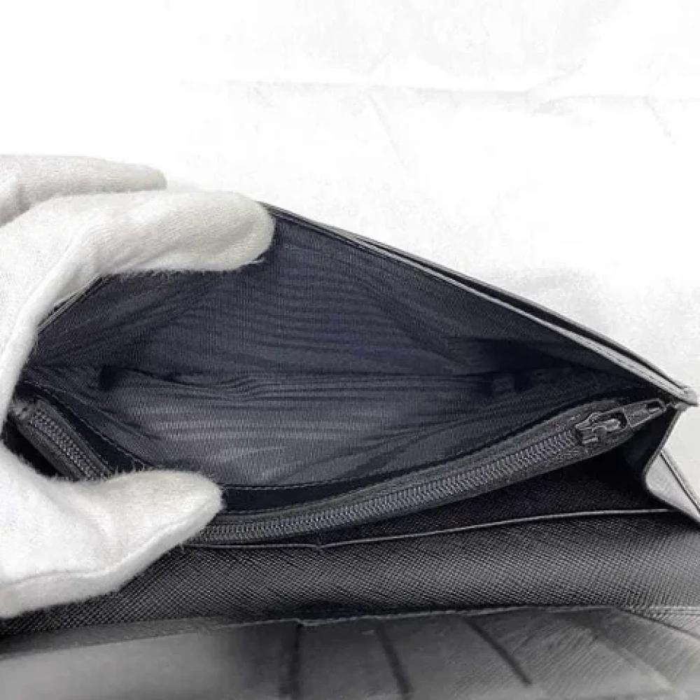 Prada Vintage Pre-owned Leather wallets Black Dames