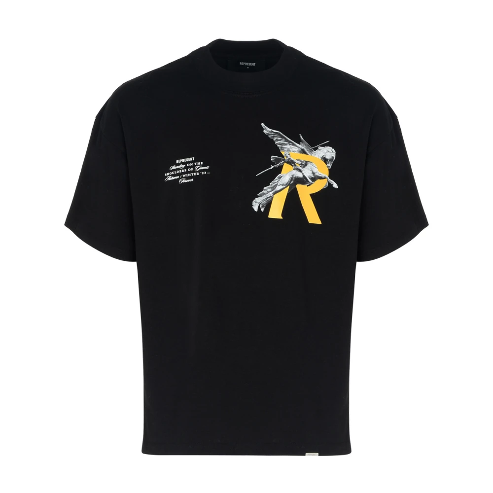 Represent Giants Zwart Katoenen T-Shirt met Logo Print Black Heren