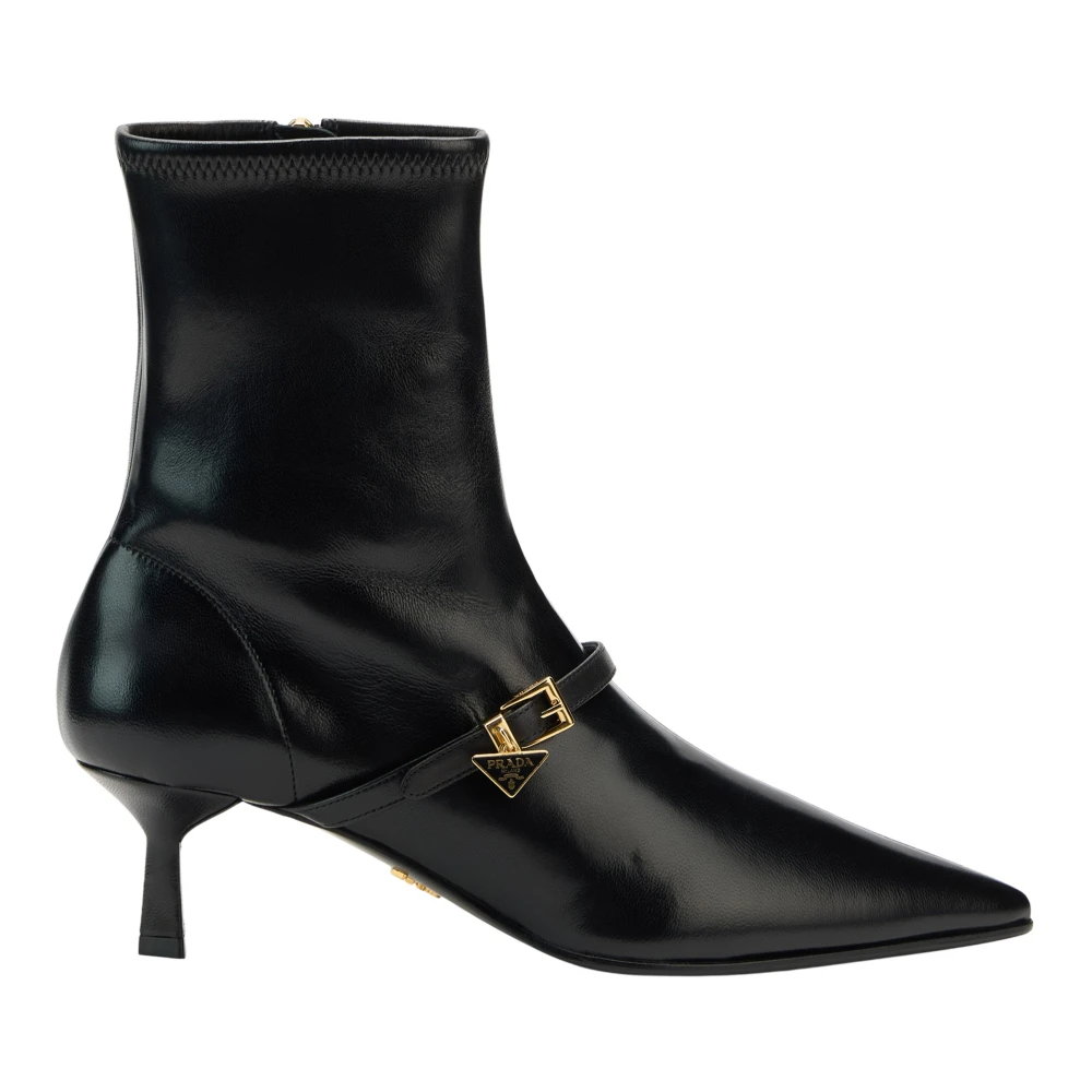 Prada Women's Black Ankle Boots In Stretch Nappa Leather - Image 3
