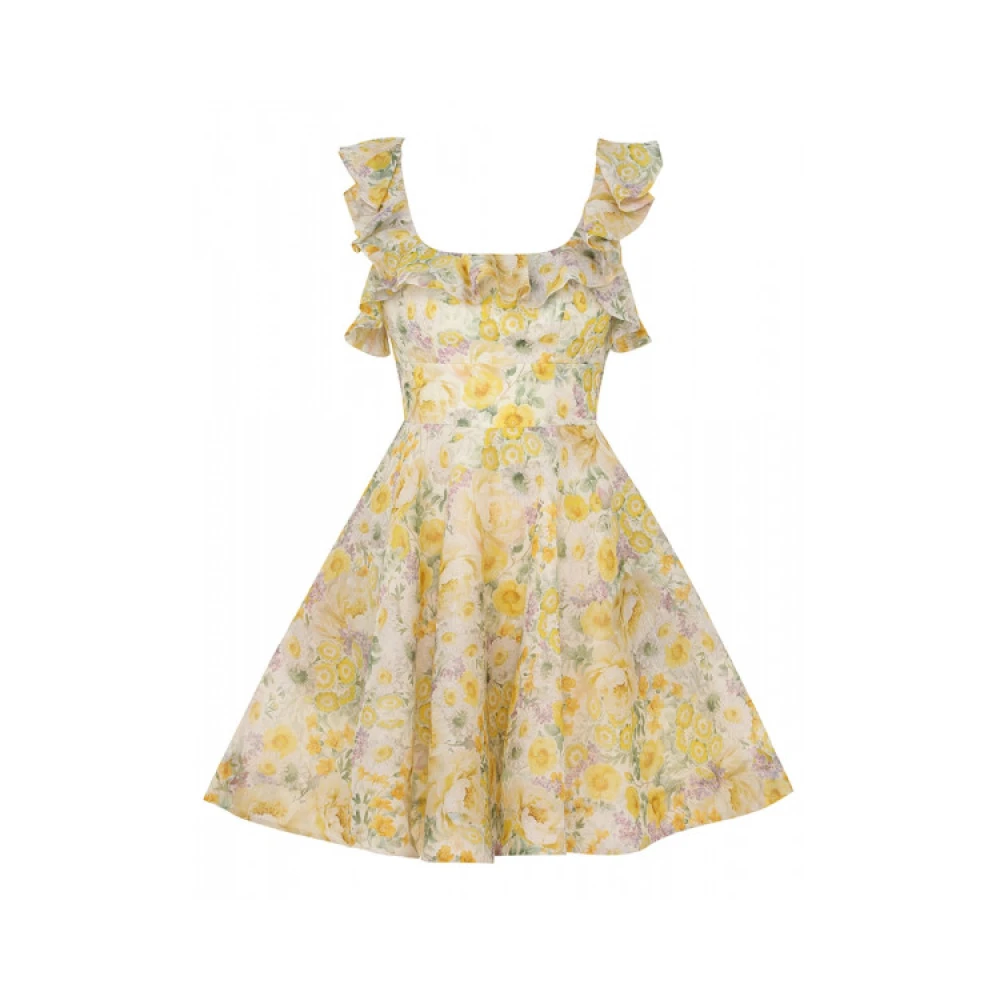 Zimmermann Citrus Garden Gerimpelde Mini Jurk Multicolor Dames