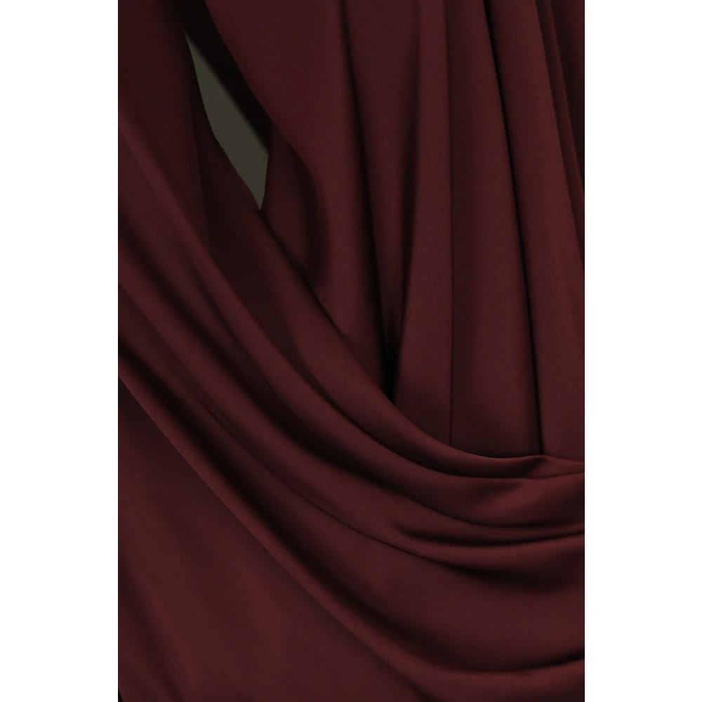 D.Exterior Bordeaux Satin Cross-Over Blouse Red Dames