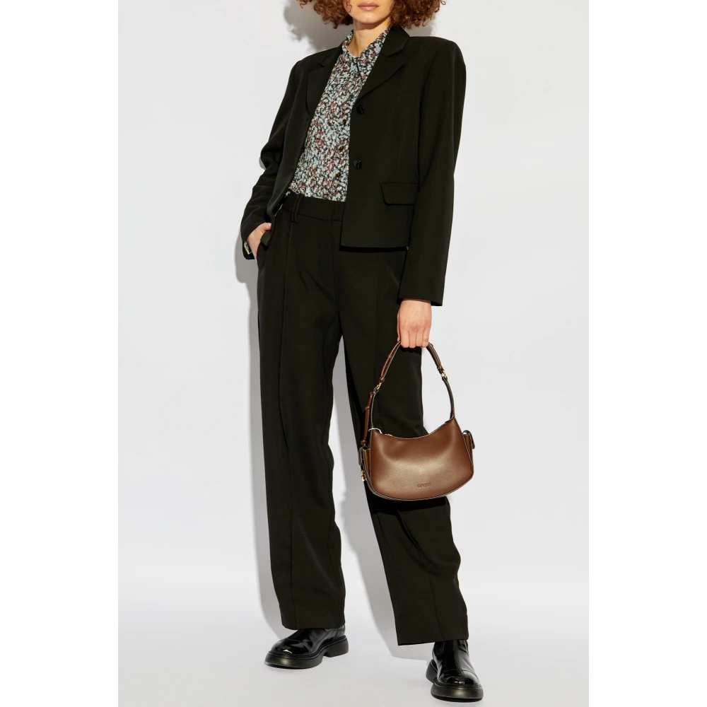 Ganni Blazer met open revers Black Dames