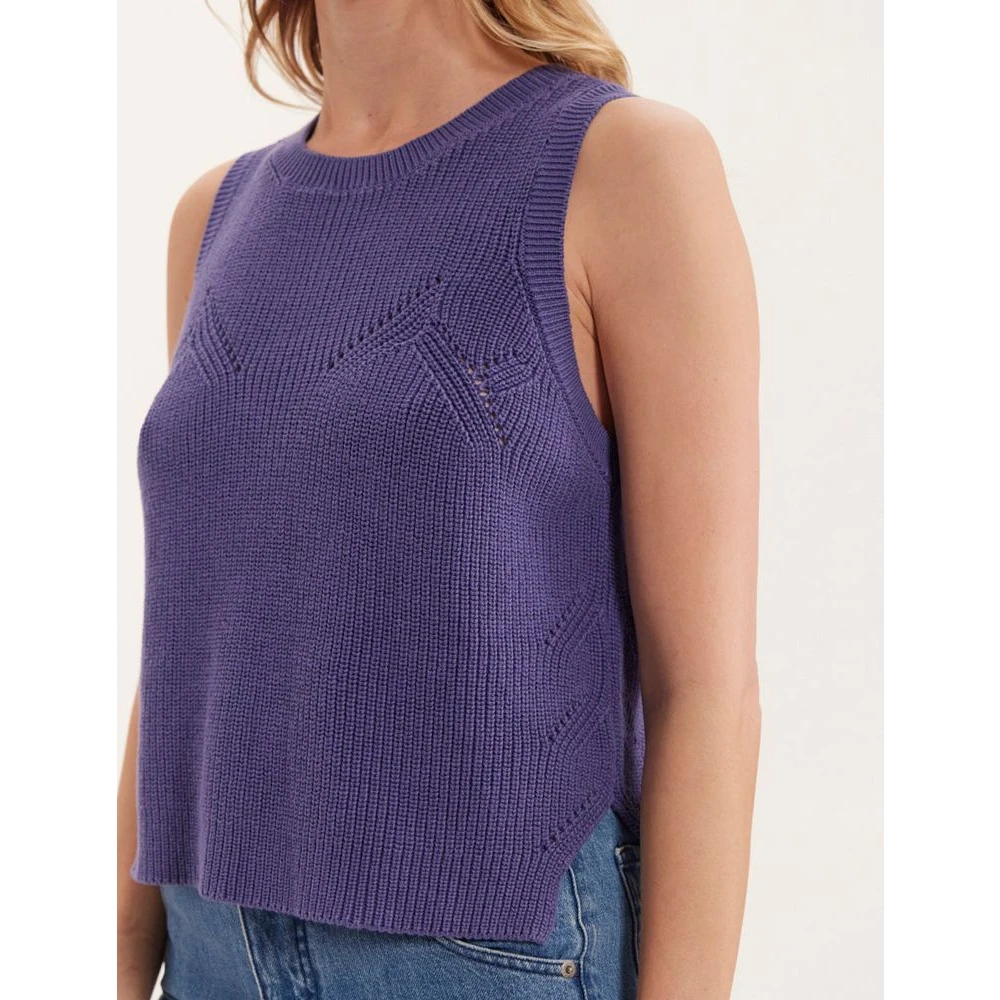 Ines De La Fressange Paris Agatha paarse mouwloze trui Purple Dames