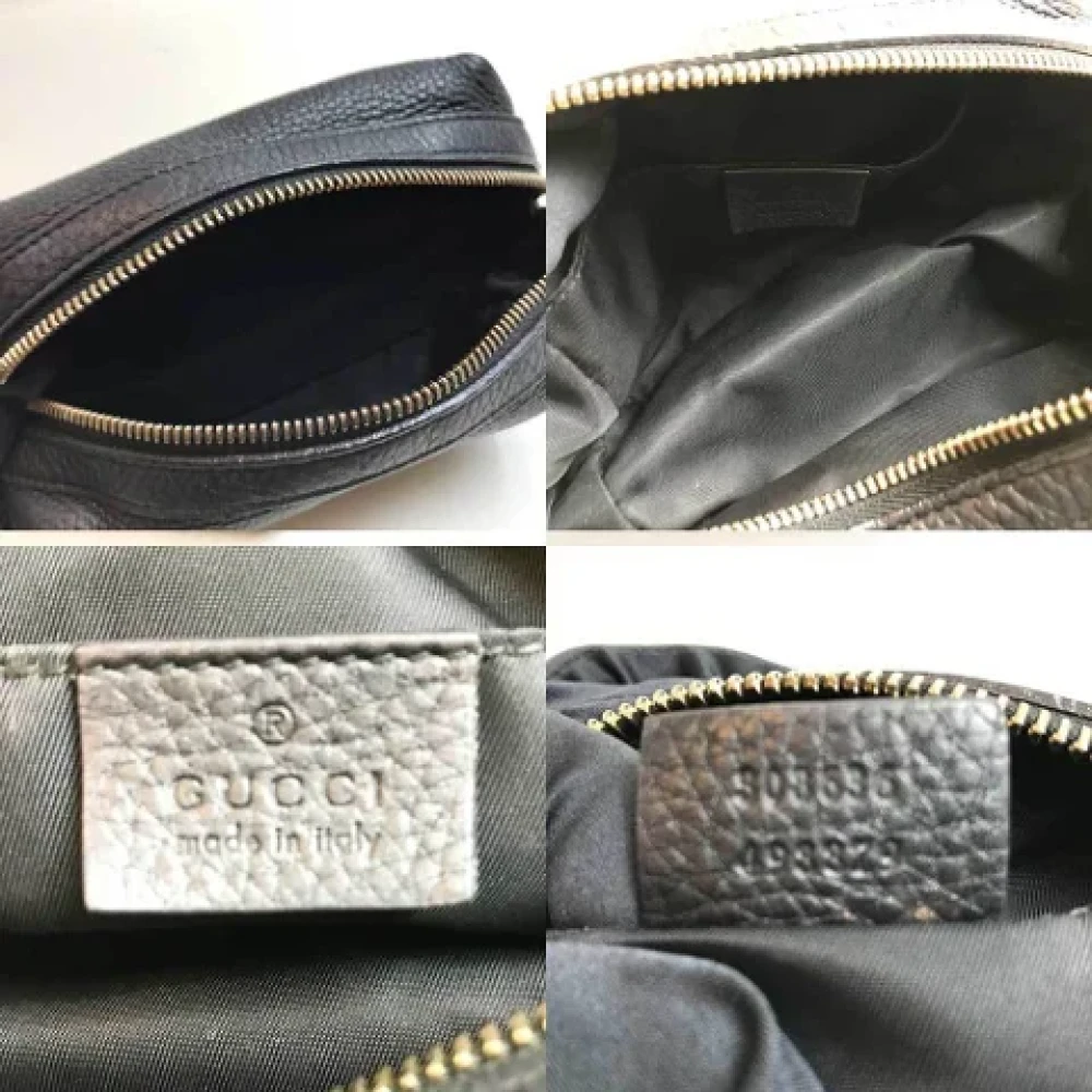 Gucci Vintage Pre-owned Leather clutches Black Dames
