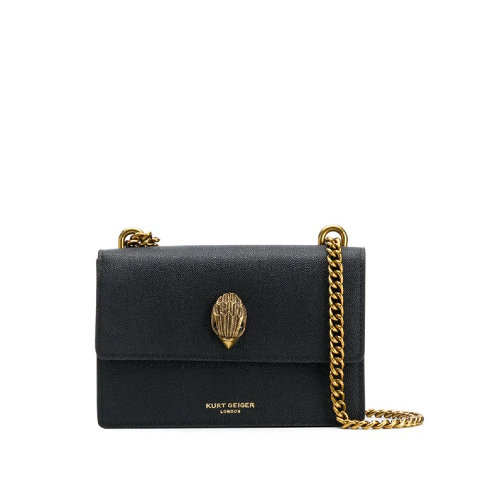 Kurt Geiger Gyllene Crossbody Väska med Magnetisk Stängning Black, Dam