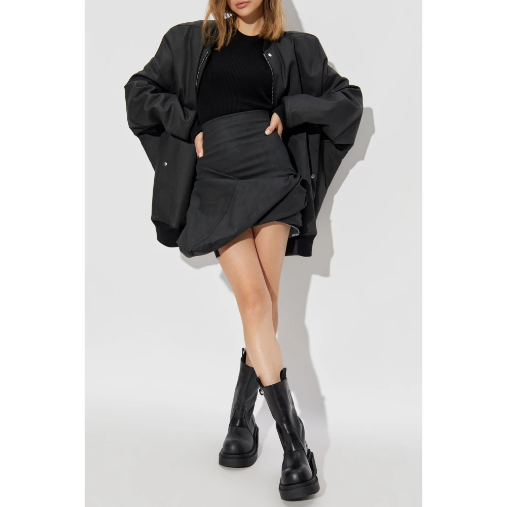 Rick Owens Gedrapeerde Rok Black Dames