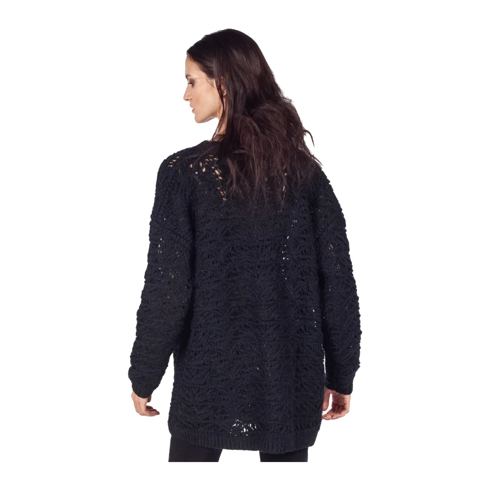 Semicouture Chunky Gebreide Kabelvest Lou Zwart Black Dames