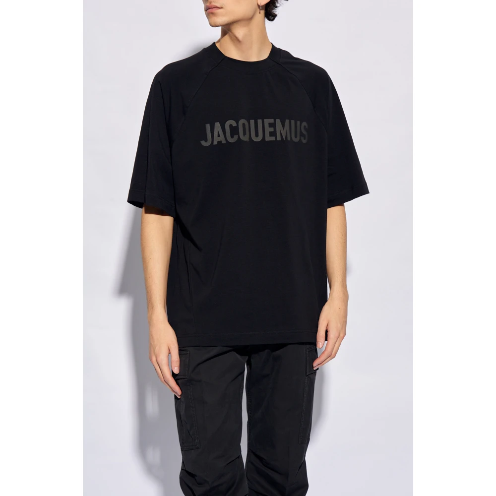Jacquemus Typo T-shirt met logo Black Heren