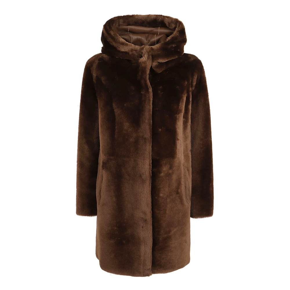 Arma Bruin Leren Jas Elegantie Brown Dames