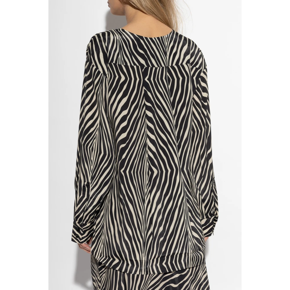 By Malene Birger Shirt met dierenpatroon By Herenne Birger Black Dames