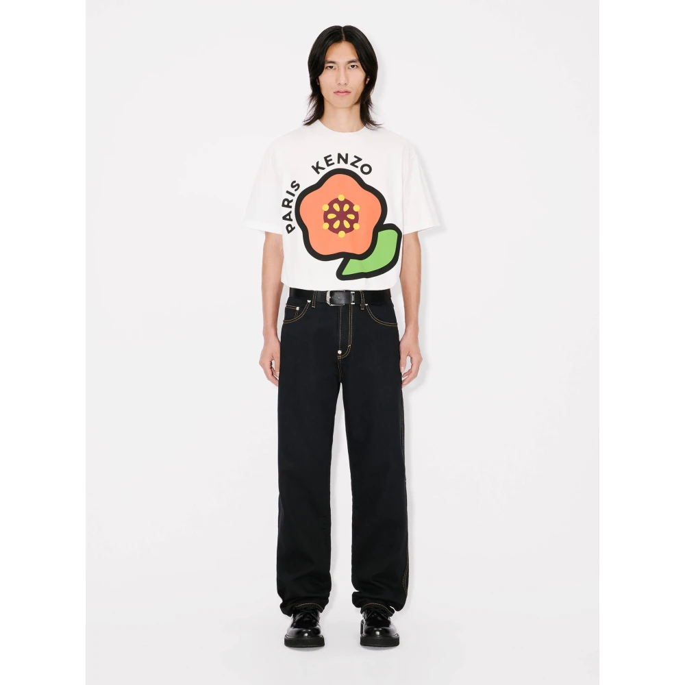 Kenzo Wit Bedrukt Lichtgewicht Jersey T-shirt White Heren
