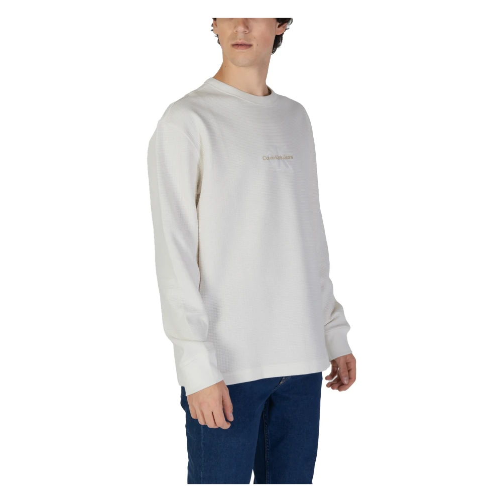 Calvin Klein Jeans Katoenen Heren Sweatshirt Herfst Winter Collectie Beige Heren