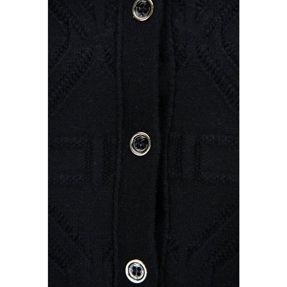 Elisabetta Franchi Gebloemde Knoopvest Black Dames