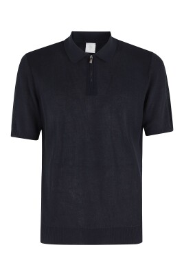 pull-polo-zippe-en-coton-noir
