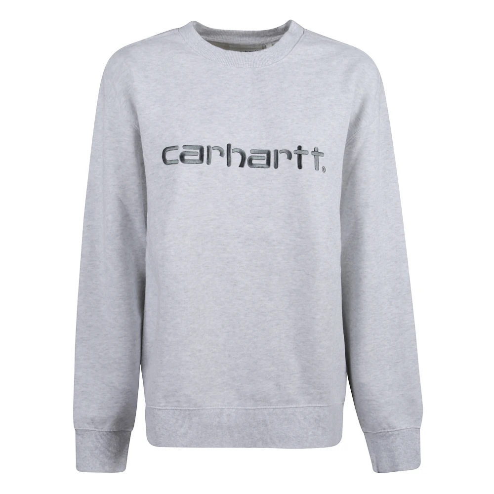 Carhartt Wip Women's Gray Printed Logo Crewneck Sweatshirt - Sweatshirts - S - Sweatshirts & Hoodies