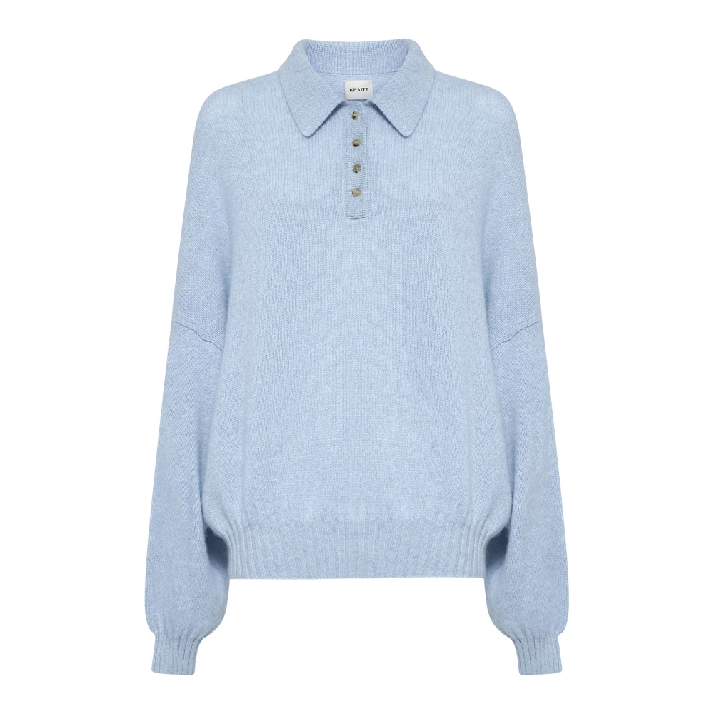 Khaite Kasjmier Polo Sweater Grijs Gray Dames