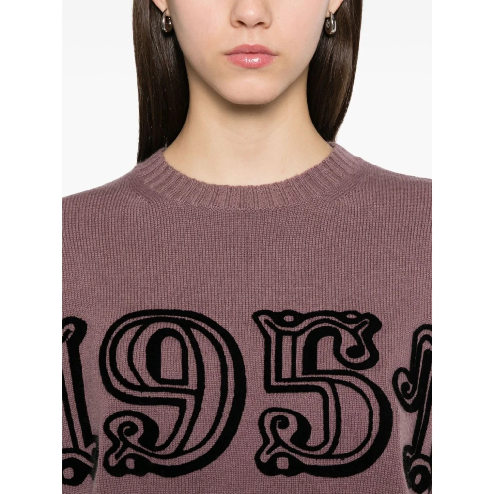 Max Mara Paarse trui met flocked logo Purple Dames