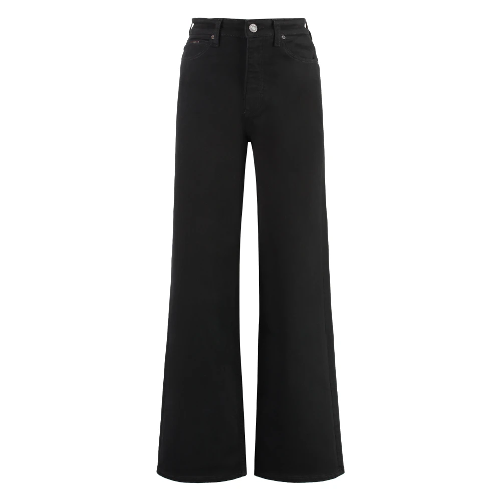 Calvin Klein Stijlvolle Wide-leg Jeans met Metalen klinknagels Black Dames