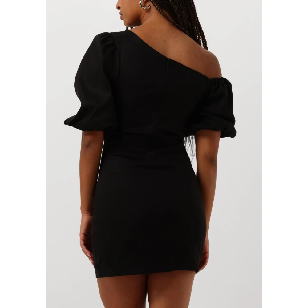 Alix The Label Zwarte Linnen Ballonmouw Jurk Black Dames