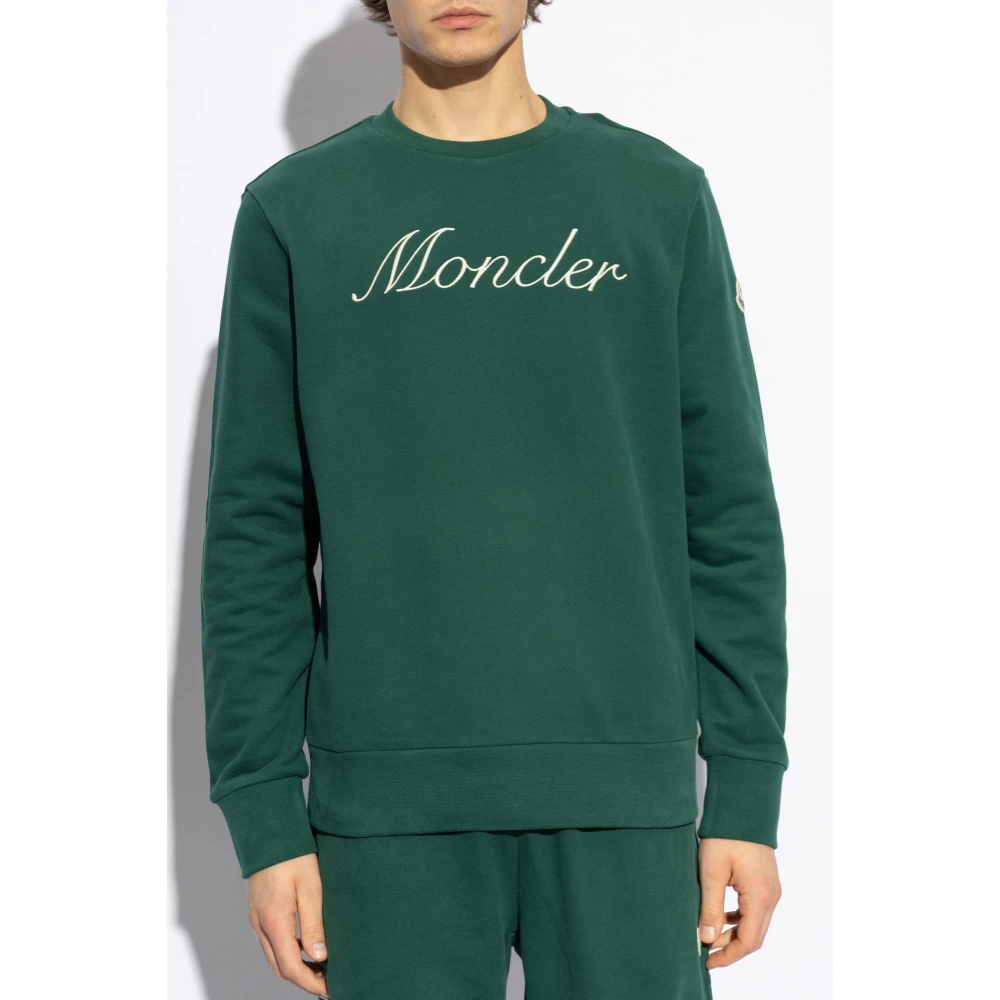 Moncler Sweatshirt met logo Green Heren