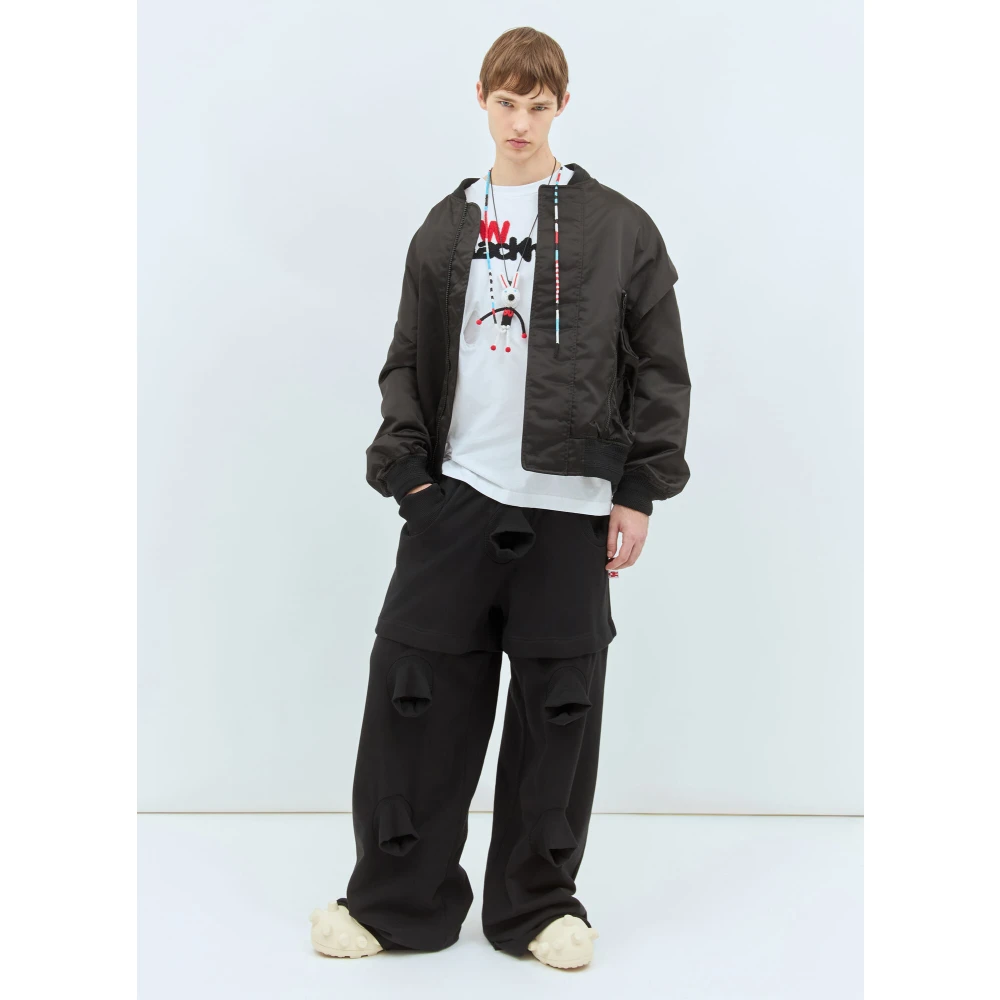 Walter Van Beirendonck Glanzende Tunnel Bomber Jas Black Heren