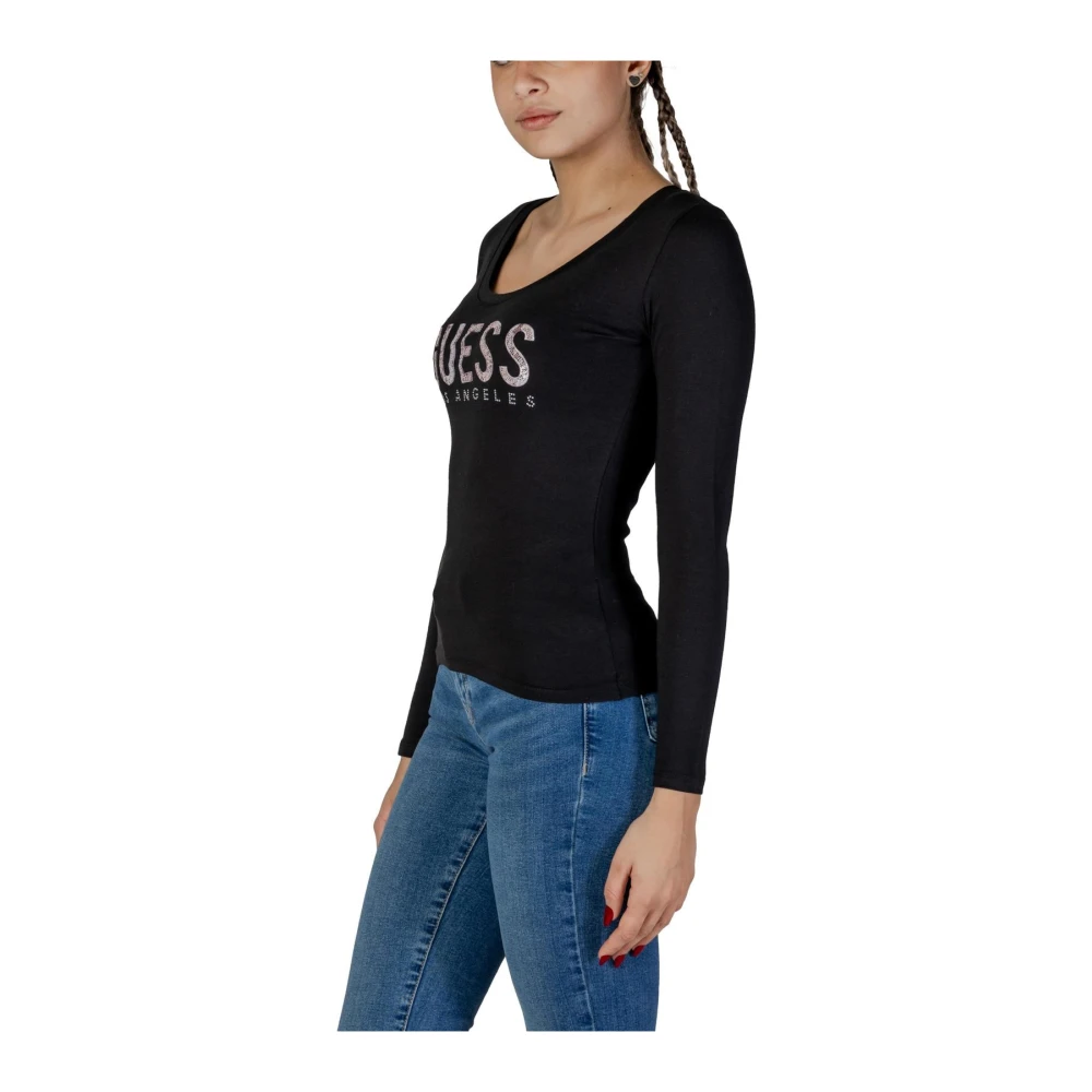Guess Zwarte Longsleeve T-shirt Los Angeles Black Dames