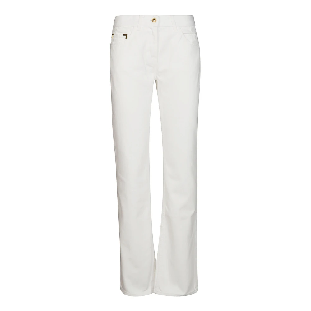 Palm Angels Stijlvolle Tubular Denim Boot-Cut Jeans White Dames